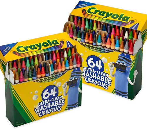 Crayola 64 Ultra Limpio Lavable Lapizes 2 Pack Bulk