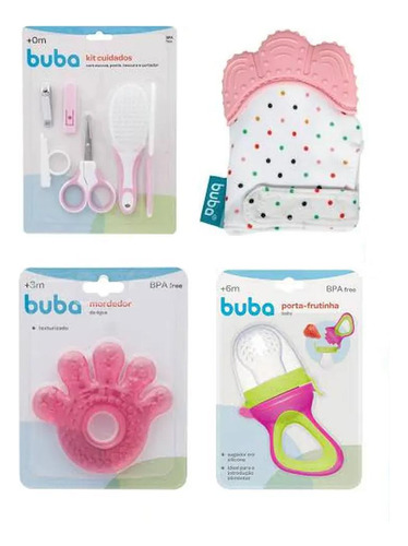 Kit Cuidado Baby + Mãozinha + Luvinha + Porta Frutinha Buba