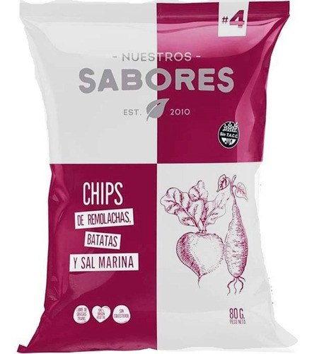 Chips De Remolacha Y Batata Nuestros Sabores 80 Gr S/tacc X8