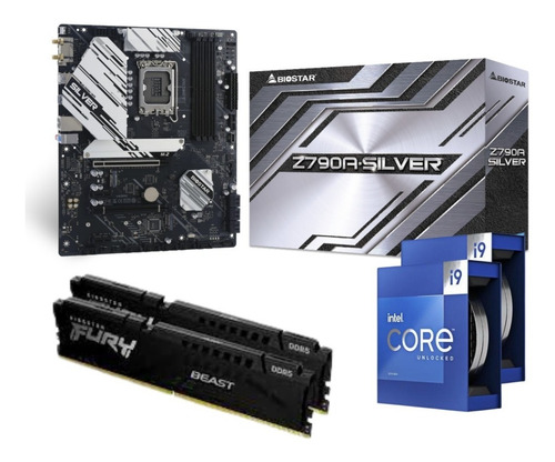 Kit Intel I9 13900k Biostar Z790-a Silver Wifi 128gb 5200mhz