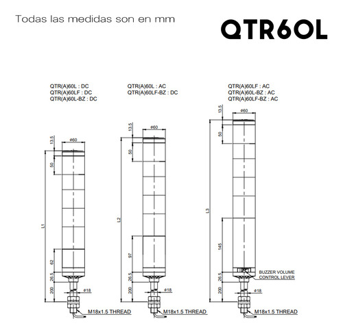 Columna Led 110/220vac Ragbw Qlight Qtr60lf-5-110/220-ragbw