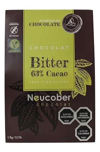 Cobertura Bitter 63% Cacao. Agro Servicio.