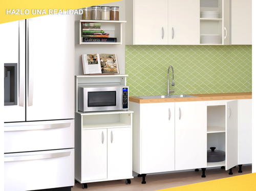 Imagen 6 de 6 de Mueble Casa Lista® Cocina Auxiliar 2 Puertas Para Microondas