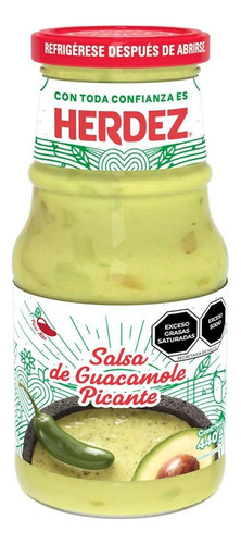 Salsa De Guacamole Picante En Frasco 440gr Herdez
