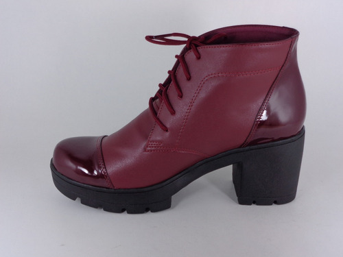 Botines Mujer Plataforma Botas Color Vino Talla 37-38