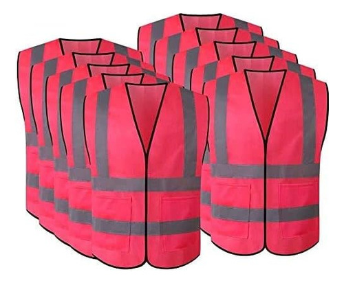 High Visibility Safety Vest 10 Pack, Ansi Class 2 Secur...