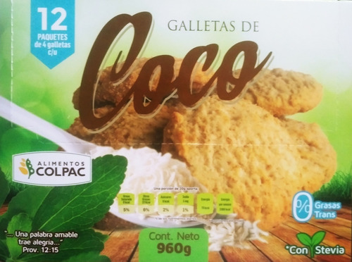 Imagen 2 de 3 de Galletas De Ajonjolí, Avena Y Coco Con 12 Piezas De 80 Grs