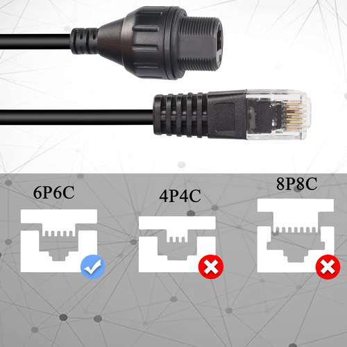 Qianrenon Rj11/rj12 6p6c Conector Impermeable De Montaje ...