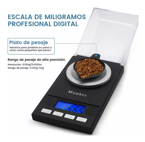  Balanza electrónica digital (1000 gramos x 0.1 gramos) para  pesar oro, gemas, hierbas : Hogar y Cocina