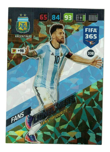 Carta Lionel Messi - Fans Favourite Adrenalyn Fifa 365 2018