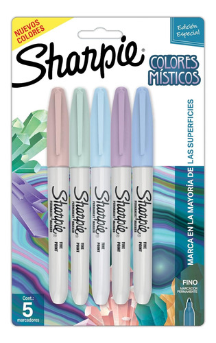 Marcadores Permanente Punta Fina Sharpie Mistic X 5 Colores