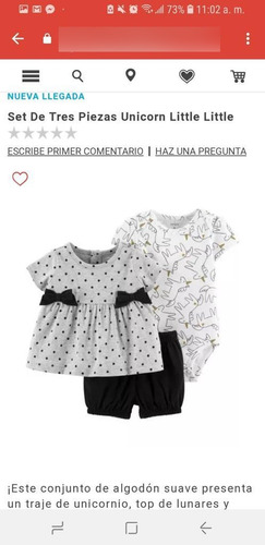 Conjunto 3 Piezas Carters Baby Tallas,24meses Ytalla:3 Meses