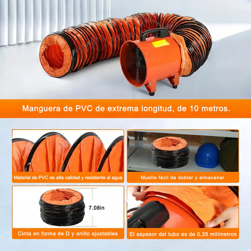 Ventilador Extractor Industrial 12 Pulg Con Ducto 10m 110v