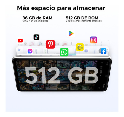 Doogee Note 59 Pro+ Celular 5g | Android 15 | 36 GB de RAM+512 GB de ROM | Pantalla de 120 Hz | 6250 mAh