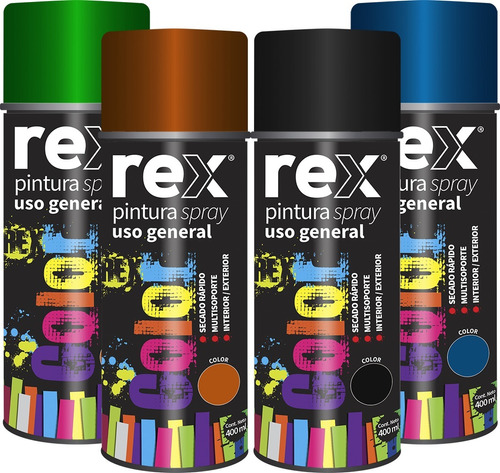 Spray General 400 Ml Colores Varios Rex Pack 6 Envio Gratis