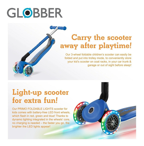 Imagen 6 de 10 de Globber Primo Lights Monopatin De 3 Ruedas Con Luces