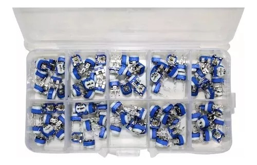 Kit 100 X Trimpots Rm065 10 Valores 500r - 1m