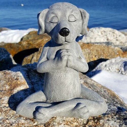 G Dog Buddha Meditation Dog Statue-yoga Dog Garden Deco 7002
