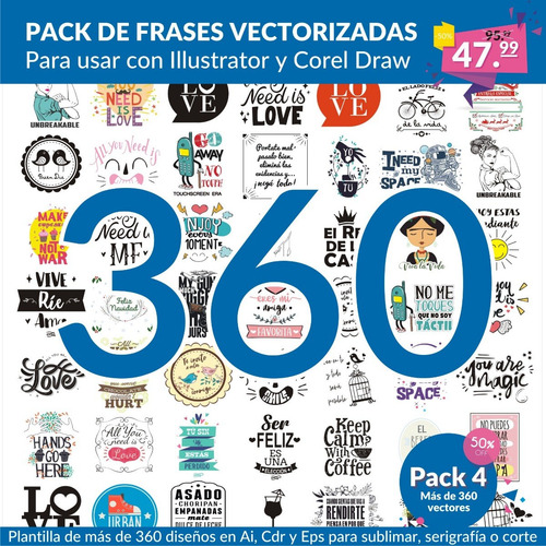 360 Plantilla Frases Vinilo Sublimacion Tazas Remera Frascos