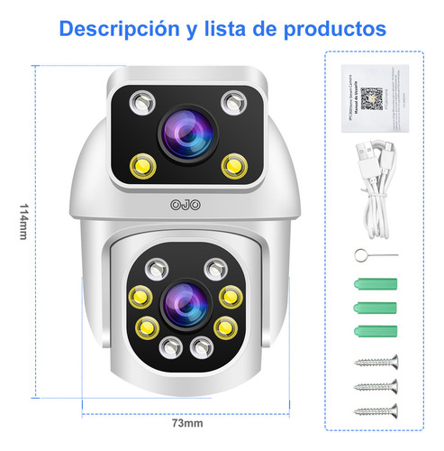 Ojo® 10mp Doble Pantalla Cámara Cámara Vigilancia Lentes