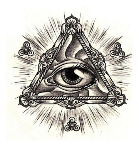 Tatuaje temporal de la pirámide del ojo de Horus