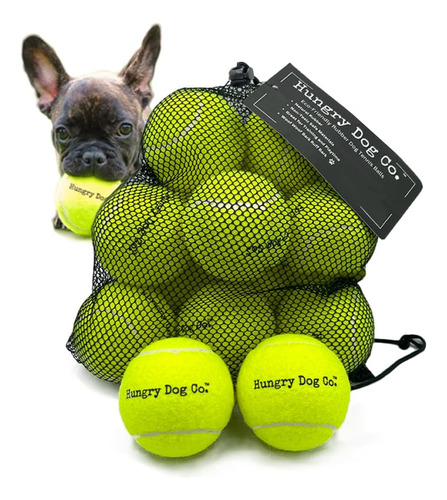 Hungry Dog Co. - Paquete De 12 Pelotas De Tenis Para Perros.