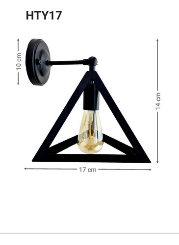 Farol Aplique De Muro Led Triangular E27 Decorativo.