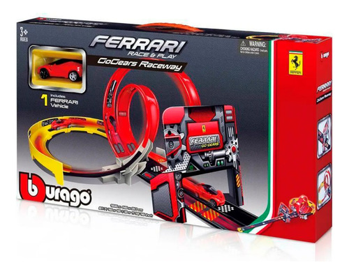 Pista + 2 Carros Ferrari Race & Play Gogears Burago Febo