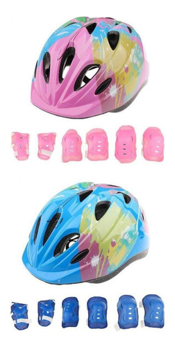 2 Sets De Casco Con Rodillera + Muñequera + Codillera