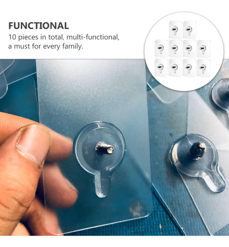 10 Piezas De Clavos Adhesivos Sin Tornillos, Gancho De