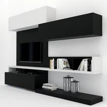 Comprar Modular Vajillero Lcd Led Rack Mueble Para Tv La Font H\u002F55 Color Negro