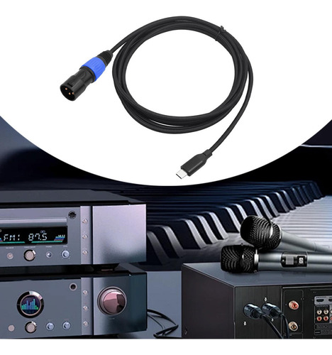 Cabo De Saída De Áudio Macho Usb C Para Xlr Conector 200cm