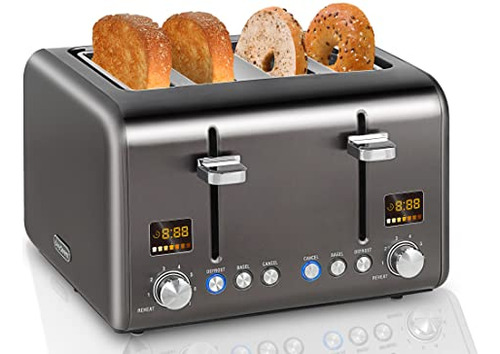 Seedeem Toaster 4 Slice, Tostador De Pan De Acero Inoxidable