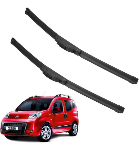 Kit 2 Escobillas Delanteras Flex Goma Fiat Qubo 2012-2016