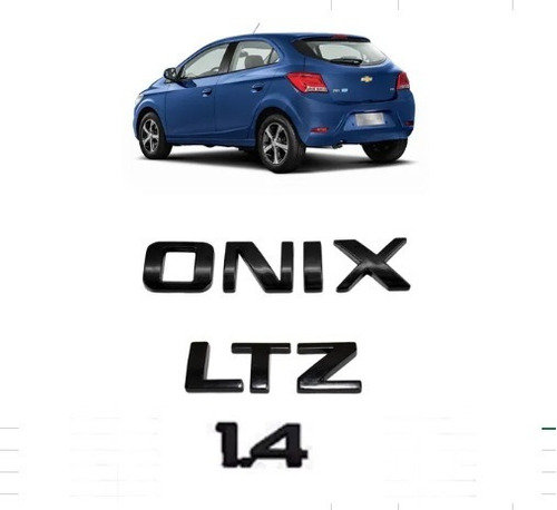 Emblema Letreiro Mala Onix   + Ltz +1.4  3 Peças Cor  Preto 