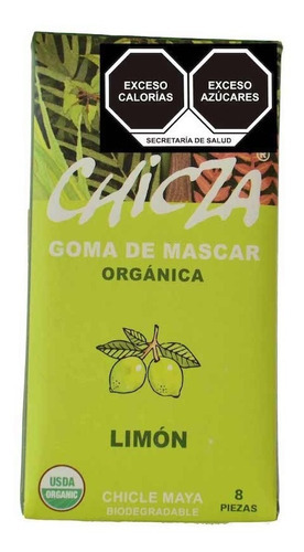 Chicle Chicza Limon 15g 100% Orgánico, Biodegradable Natura