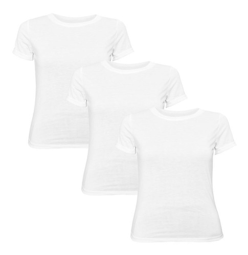 Camiseta Sublimable Dama Subliprint Recta Pack X3 Disershop