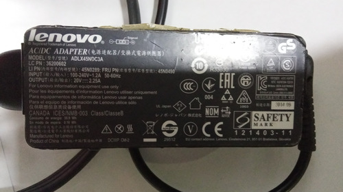 Cargador Portátil Lenovo Adlx45ndc3a 20v 2,25a 45w 