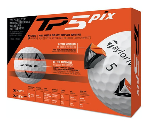 Imagen 2 de 7 de Kaddygolf Pelotas Golf Taylormade Tp5 Pix - Caja X12