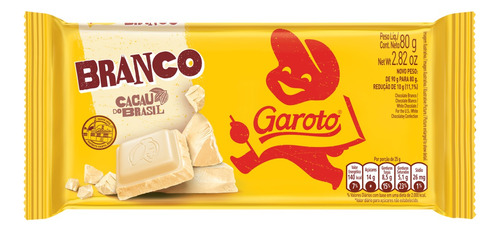 Chocolate branco Garoto  pacote 80 g