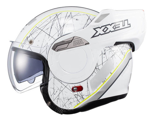 Capacete Motoqueiro Texx Stratos 180 Scratched Branco/ Preto