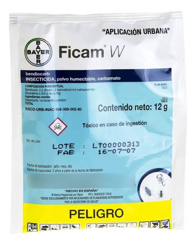 Insecticida Bayer Uso General En Polvo Ficam W 12gr