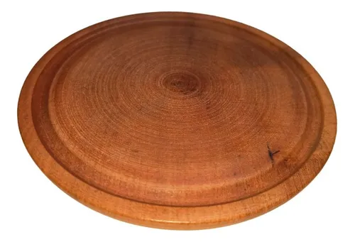 comprar X4 Plato Madera 20 Cm Tabla Algarrobo Redondo Asado Picadas