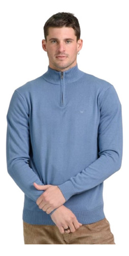 Sweater Wrangler Gunter Medio Cierre Azul