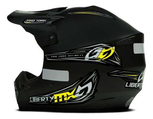 Capacete Pro Tork Motocross Preto Cor Preto-fosco Desenho Solid Tamanho do capacete 58