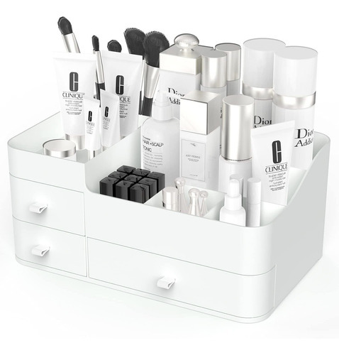 Organizador De Maquillaje Con Cajones, Vitrina De Cosmétic. Color Blanco