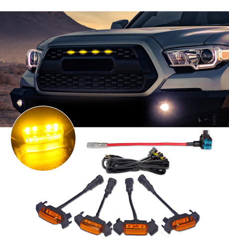 Muhevnee Led Lights 4pcs Front Grille Raptor Lamps Accesori1