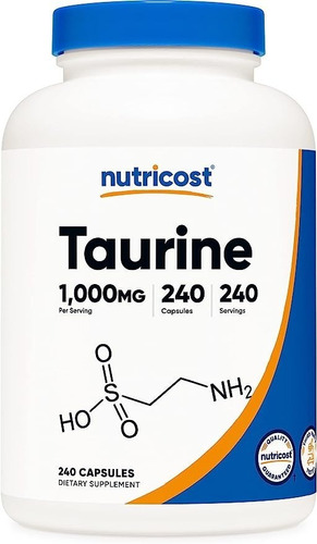 Original Nutricost Taurina Taurine 1000mg, 240 Capsulas