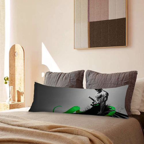 Cojin Almohada Larga Ninja Espada Fondo Gris 45x110cm Diseño De La Tela Lisa