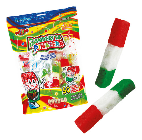 Banderita Piñatera De Coco Bolsa Con 50 Piezas Las Delicias